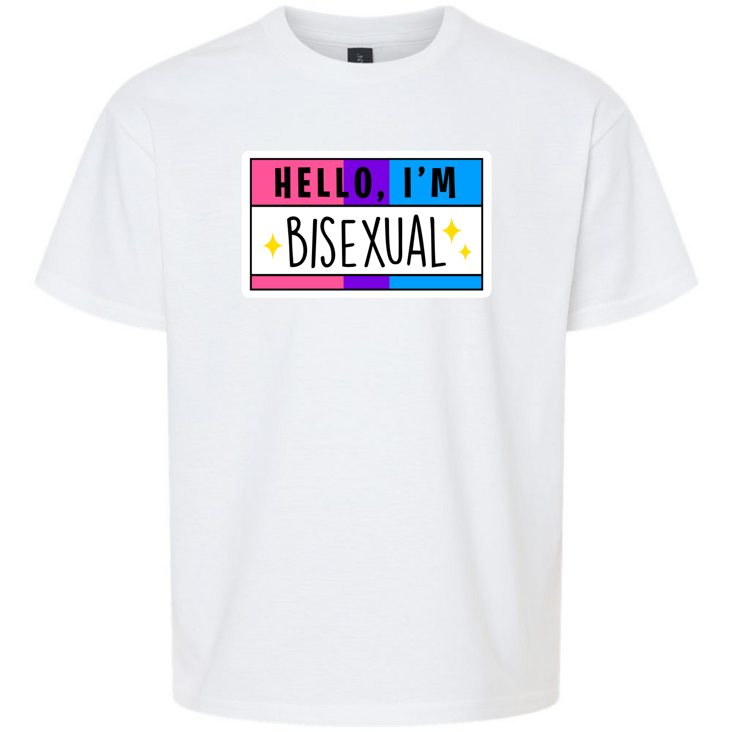 Pride LGBTQIA+ Hello I'm Gay, Trans, Lesbian, Queer, Pansexual, Nonbinary, Bisexual T-Shirt