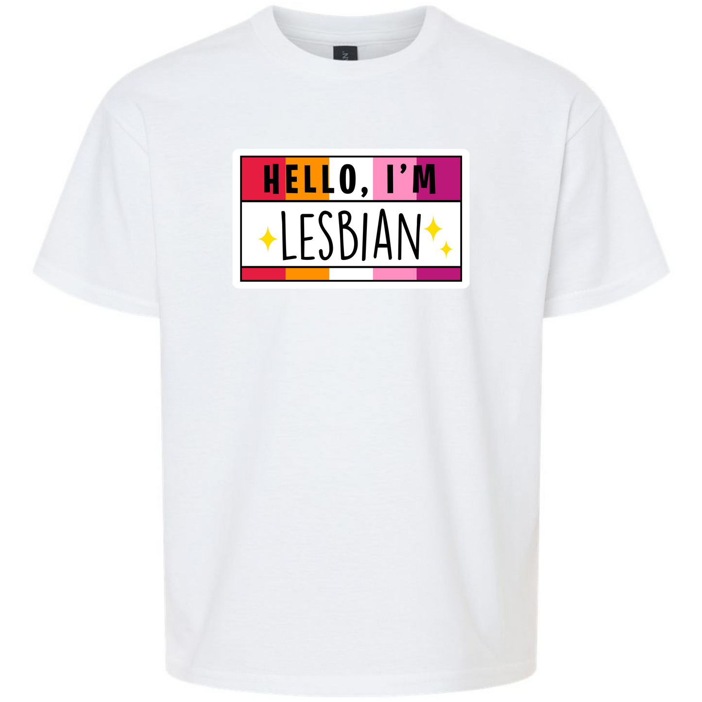 Pride LGBTQIA+ Hello I'm Gay, Trans, Lesbian, Queer, Pansexual, Nonbinary, Bisexual T-Shirt