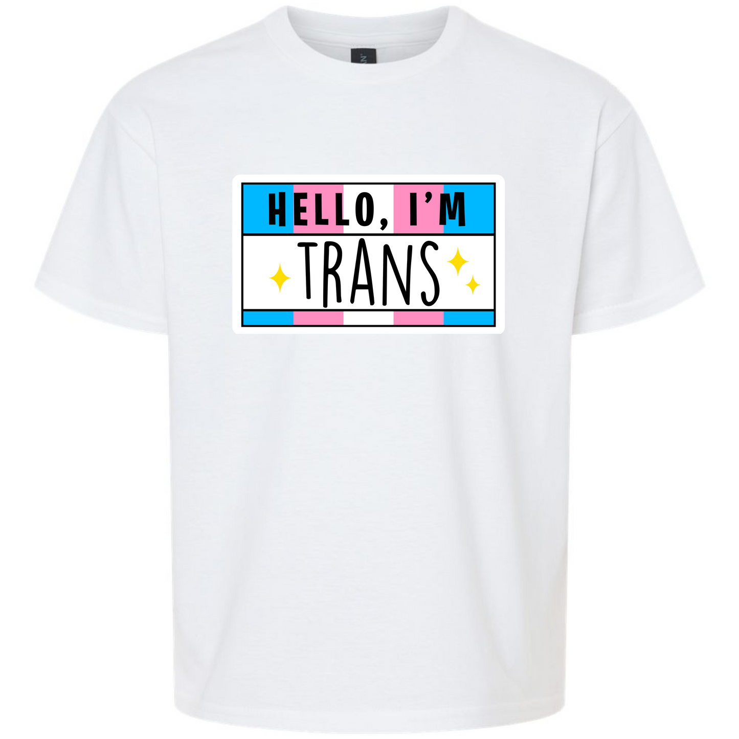 Pride LGBTQIA+ Hello I'm Gay, Trans, Lesbian, Queer, Pansexual, Nonbinary, Bisexual T-Shirt