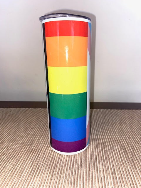 Pride Human Peace & Sunflower Progress Flag LGBTQIA+ Tumbler