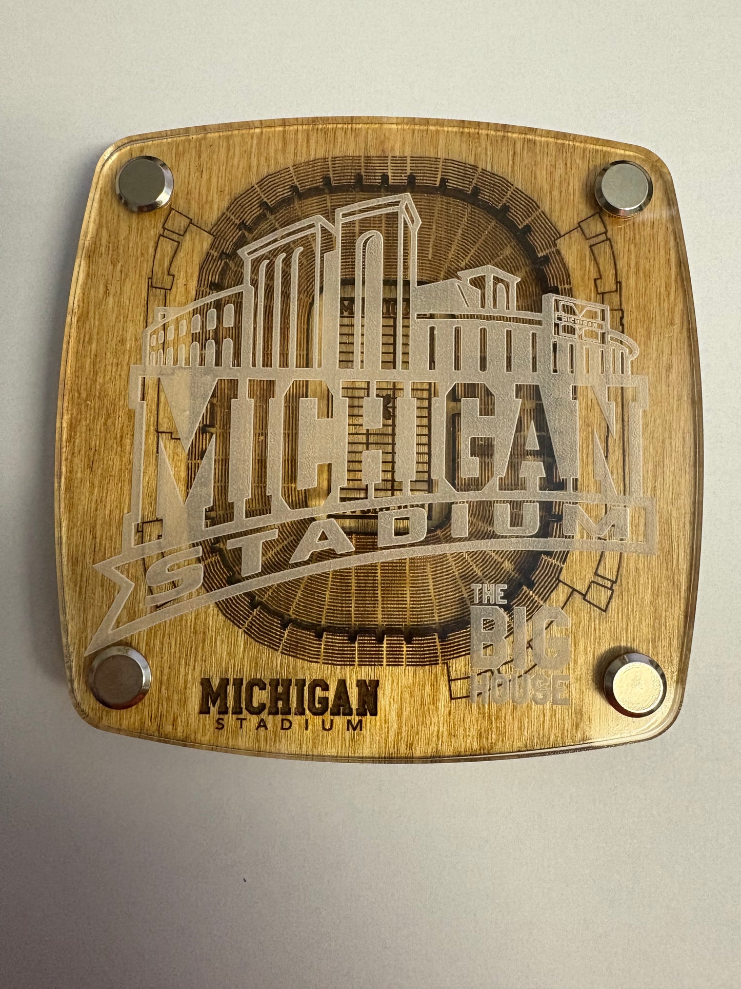 3D Wooden & Acrylic College Stadium Coasters