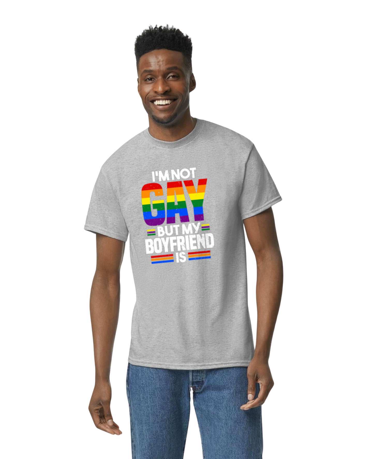 Pride LGBTQIA+ I'm Not Gay But My Boyfriend Is T-Shirt