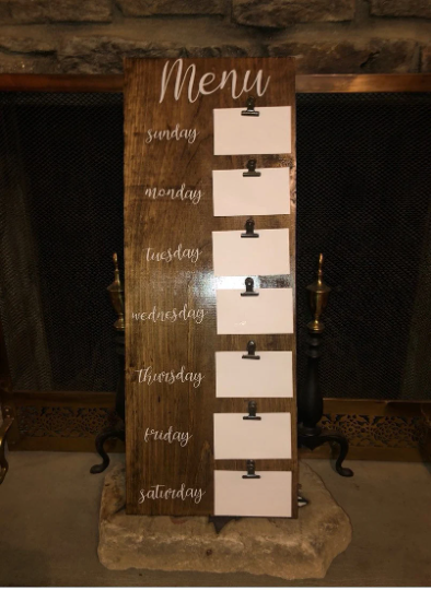 Wooden Menu Planner