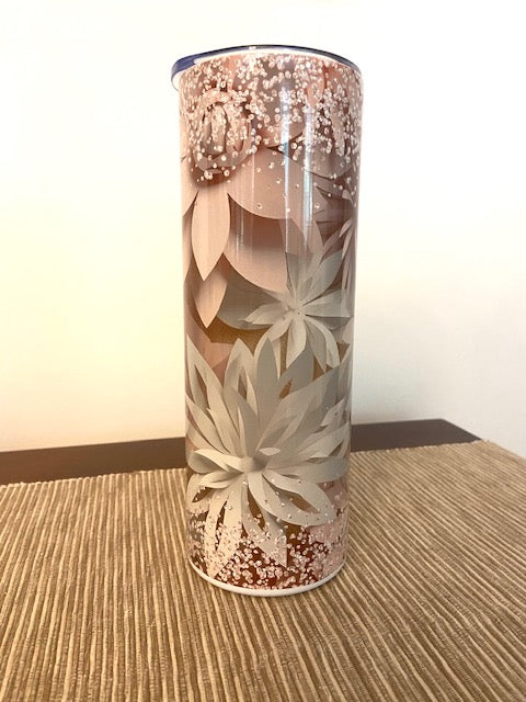 Paper Flowers 3D Neutral Tumbler