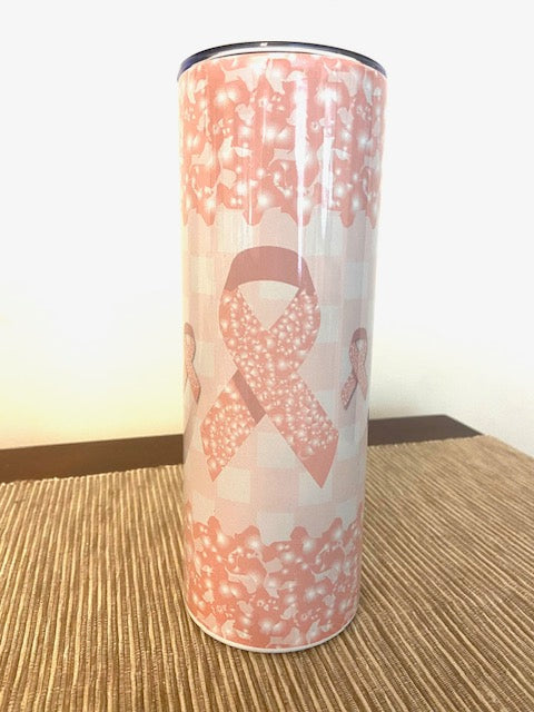Breast Cancer Checkered Tumbler