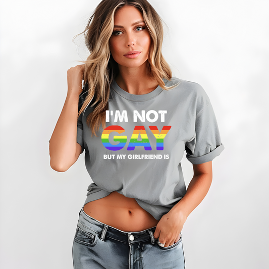 Pride LGBTQIA+ I'm Not Gay But My Girlfriend Is T-Shirt