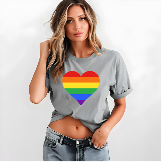 Pride LGBTQIA+ Large Heart T-Shirt