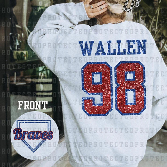 Morgan Wallen Braves Faux Sequin Crew Neck Sweatshirt