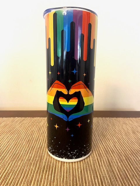 Pride Heart Hands Drip LGBTQIA+ Tumbler