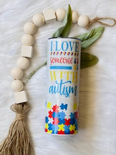 I Love Someone With Autism Tumbler