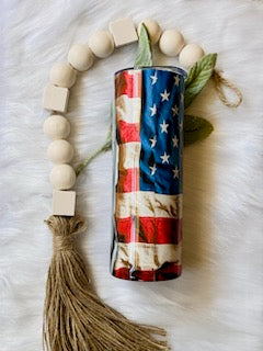 Flag Wood Grain Tumbler