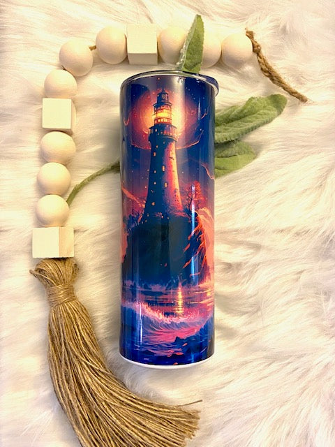 Bright Colored Lighthouse Tumbler