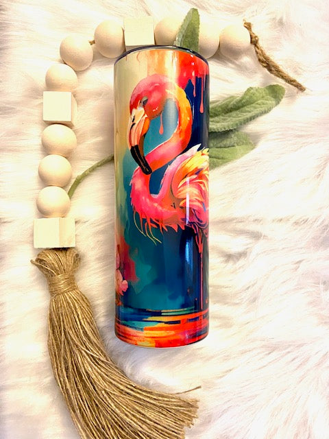 Bright Colored Flamingo Tumbler