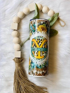 Yellowstone Cheetah Flower Tumbler
