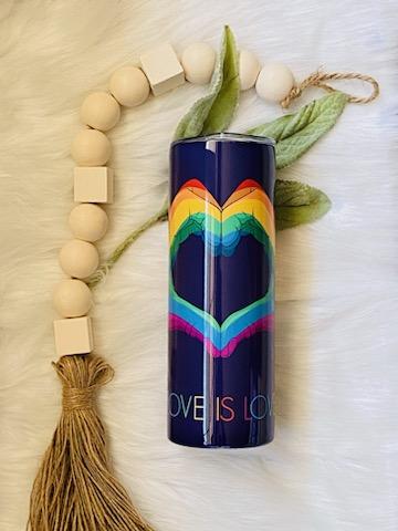 Pride Love Is Love Hands LGBTQIA+ Tumbler