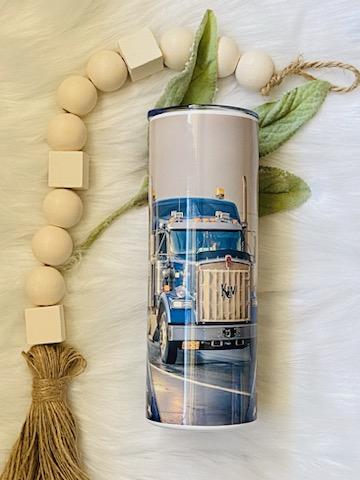 Tractor Trailer Flag Tumbler